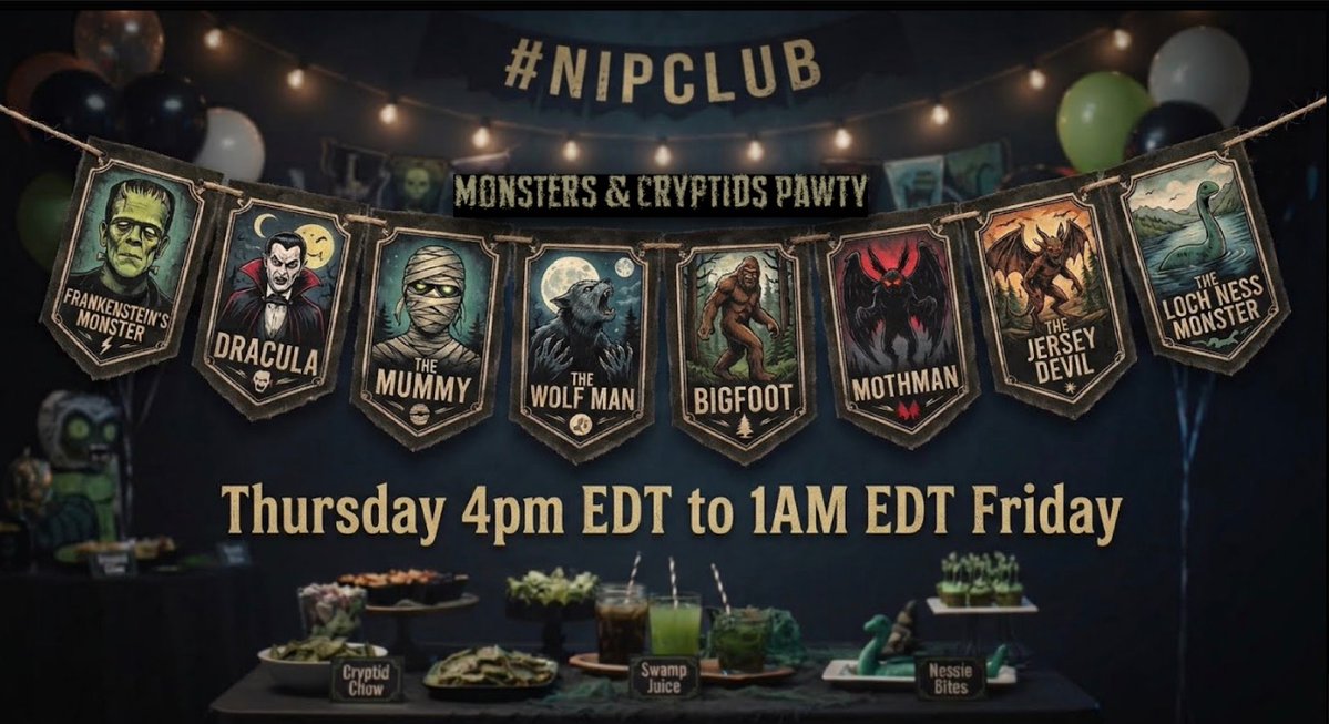 RealFakeGator's tweet photo. Monster and Cryptid pawty at #nipclub this week.  Come join us for fun!
Pls RT
@kittehboi  @LilyLuWhoT  @Angus_The_Bold  @psiangelic  @JailSquirt  @Slinky_The_Cat https://t.co/1cOBN0eDfI