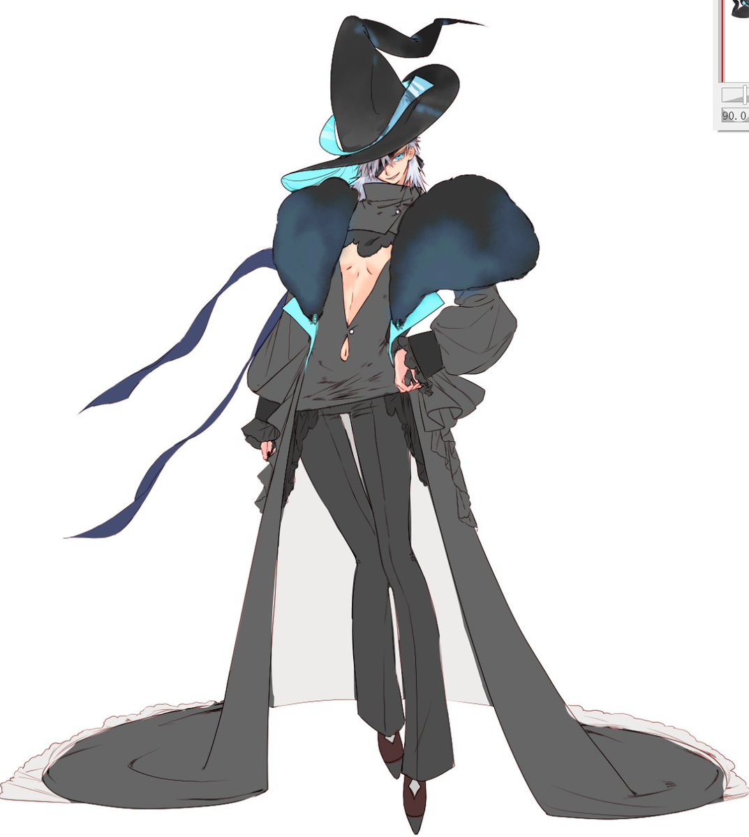 S0OtXlzNJJ18483's tweet photo. 魔女……. （♀描きかけ https://t.co/A3hDqIS4wL