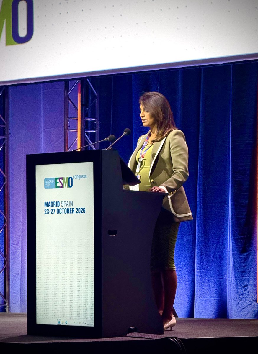 ElinardouHelena's tweet photo. A true tour de force by the amazing @DrJNaidoo at #ESMO26 Presidential Symposium! 👏🔥

A masterclass in how to discuss a negative trial: sharp, insightful, and extracting every important message for our oncology community.

And doing it all while waiting for the new member of the family! ❤️ A powerful #WomenForOncology role model! Absolutely WOW! 🌟💪💪

#ESMO2026 #W4O @myESMO
