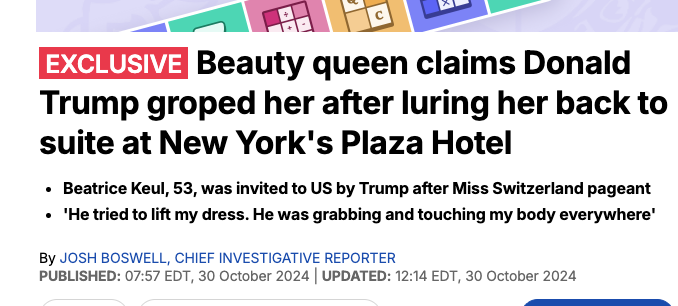 greg_price11's tweet photo. The "allegation" that leads this report from Judiciary Democrats is Beatrice Keul.

She suddenly remembered five days before the 2024 election that President Trump groped her in 1994.

And now, a week before the 2026 midterms, she has suddenly changed that allegation to full on rape.

Are Democrats not embarrassing that their entire Epstein saga has entirely consisted of promoting the claims made by clear bullshit artists?