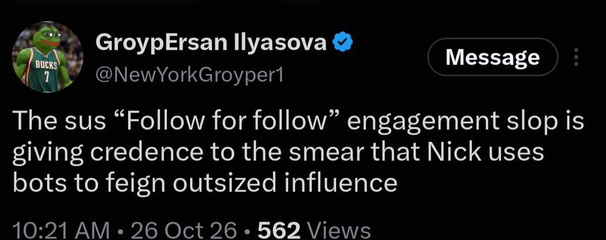 StunkySkuntank's tweet photo. 🚨Gentlemen, we are under attack. there is some sort of massive operation happening right now with hundreds of fake groyper accounts with pepe pfp posting endless f4f posts. Some of them are even giving away their plan, they appear to be saturating the groyper space with bots.🚨 https://t.co/P9z5RtxzSO
