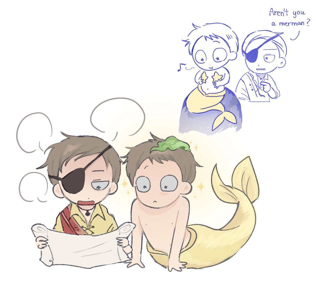 pomjuney's tweet photo. pirate n merman #mortycest https://t.co/ACywBdjjnM