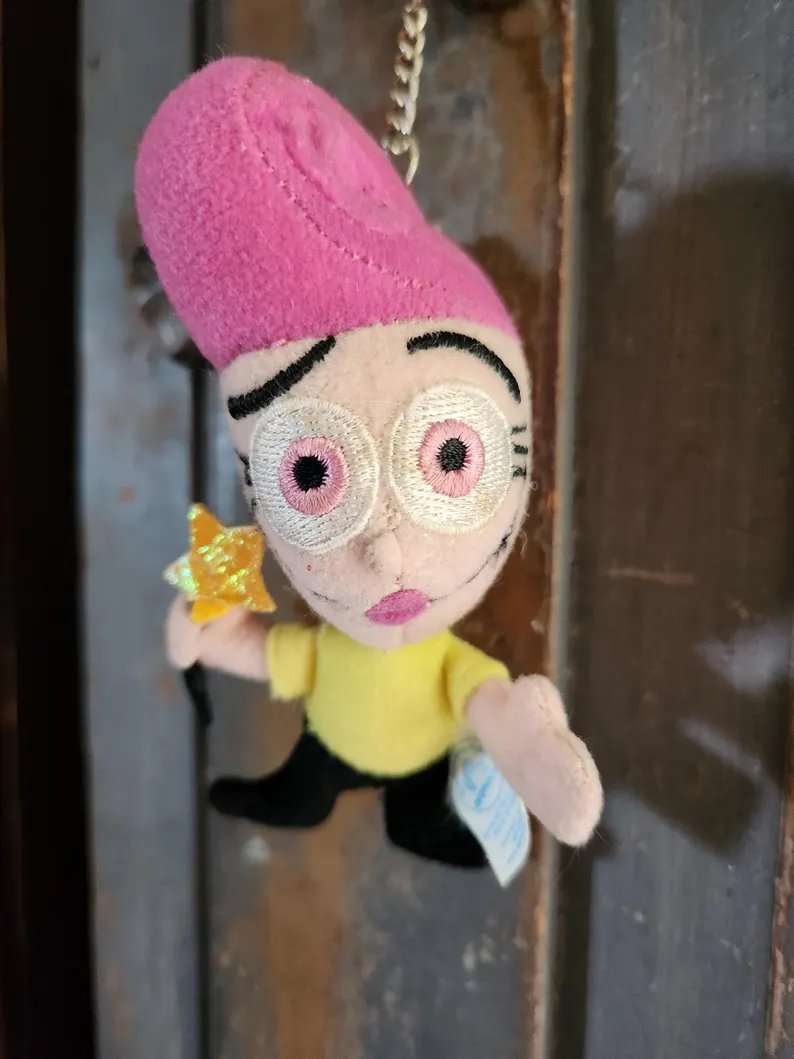 OctaviaCore's tweet photo. A prototype Applause Vicky plush has appeared on ebay and I fear I may have committed to a high bid because i did not realize how tiny 4 inches is until looking at it on a measuring tape

For comparison: the Applause plush set and a keychain sized Wanda https://t.co/rzq4J3DQsC