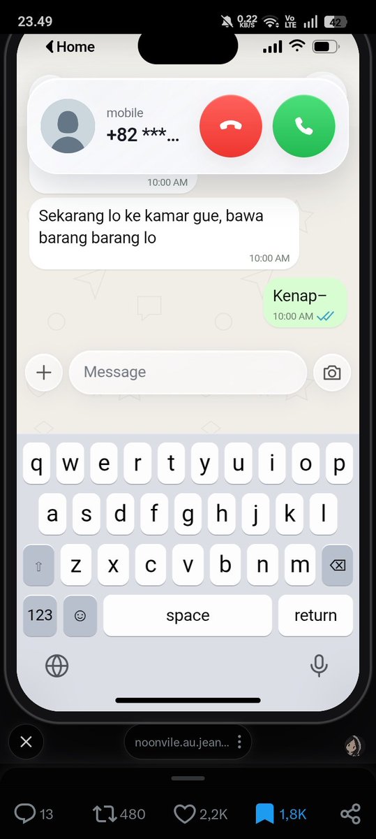 marhoonforever_'s tweet photo. KASIH TAU GUE VC NYA ADA SUARA NYA APA ENGGA, PLS TAKUT BGT DI TELPON SETAN 😭😭😭😭😭😭 https://t.co/7pj3fVggEw