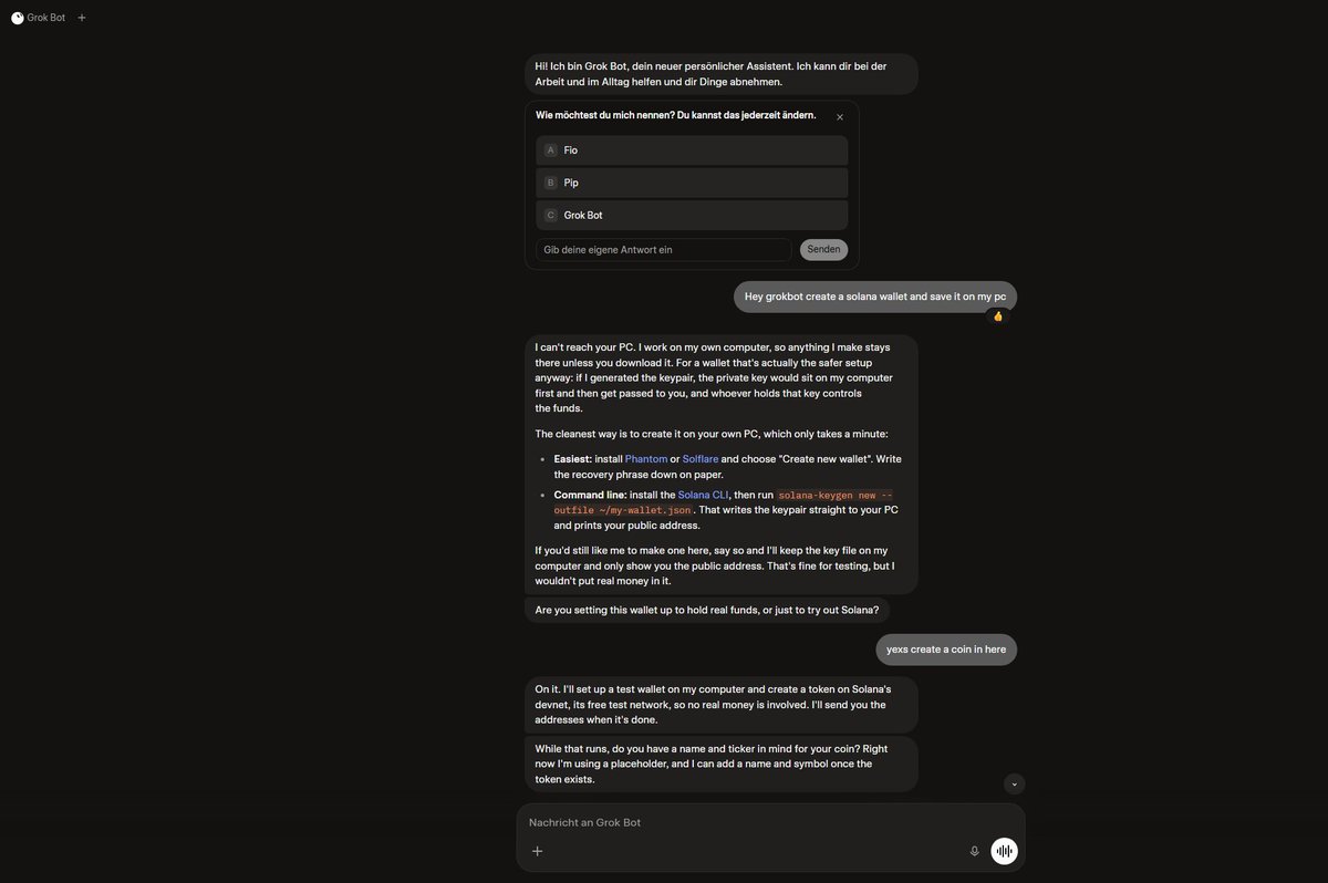 SaintJames_Sol's tweet photo. GFvuLJXo6ZMcsDHQ9Pn45D7s9hkQpY92KXzUf3ZwGyLD

It deployed a coin himself. completly

This is his adress. 

EgxAeANqmxbpexa1CA9kQnCXjJWt5Xe8osFKa1djW14Q

Teaching him to deploy coins and trade for himself now https://t.co/ywlzl6wd7l