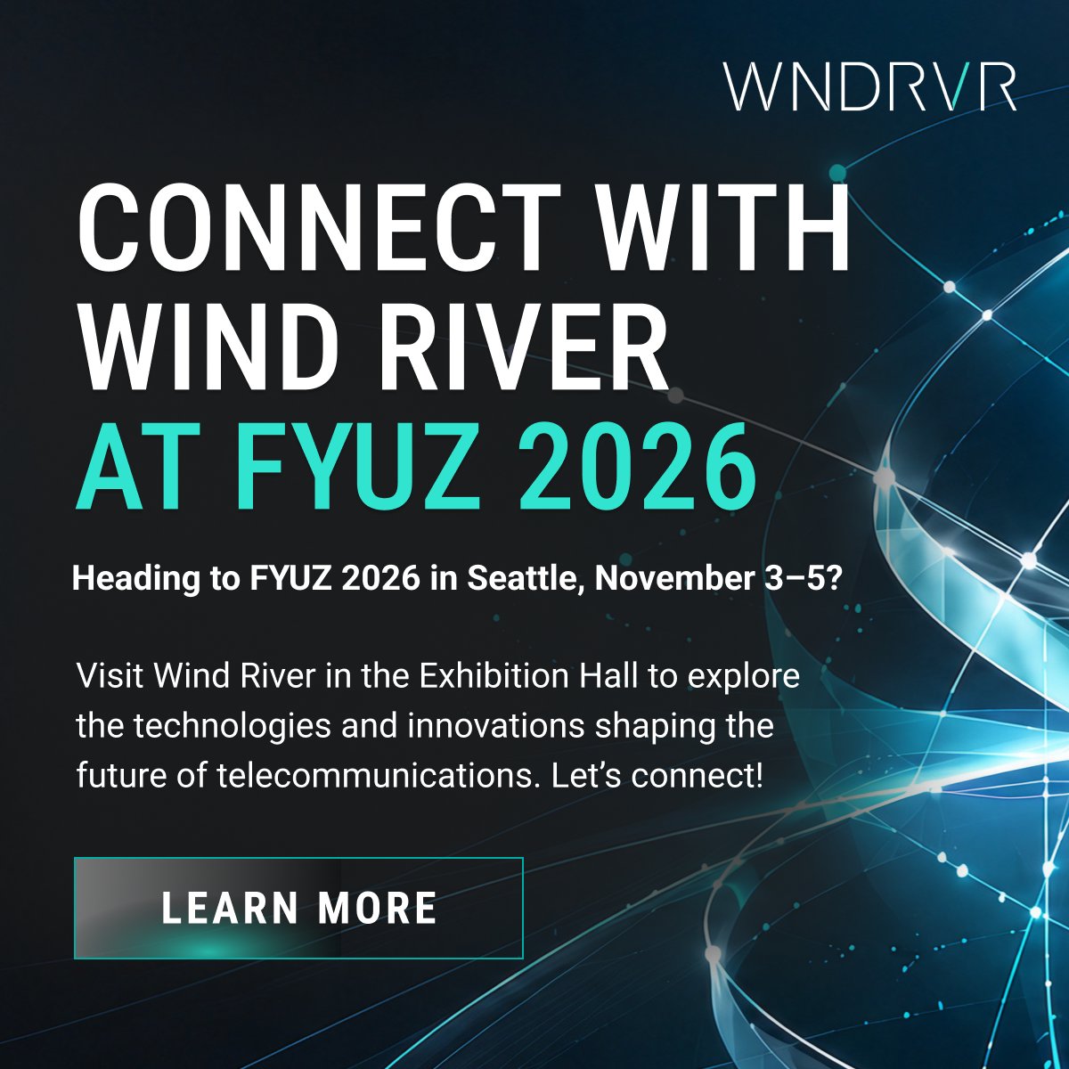 WindRiver's tweet photo. We're heading to FYUZ 2026 in Seattle, November 3-5! Looking forward to connecting with operators, partners, and industry leaders to discuss open networks, AI-driven operations, and the technologies shaping the future of telecommunications. https://t.co/Q1jggynJaZ