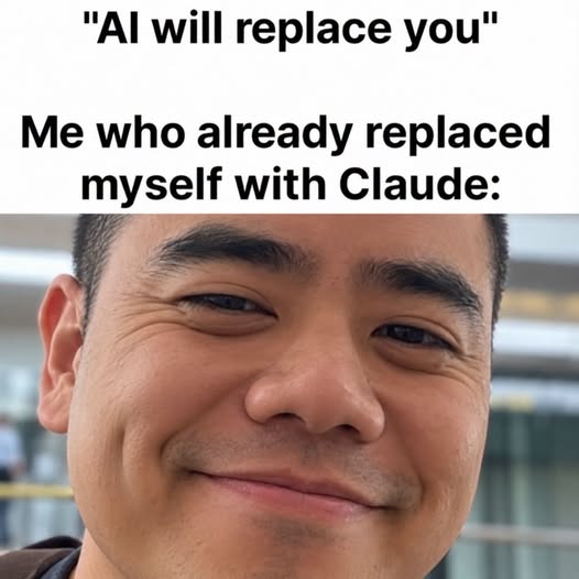 moses44044's tweet photo. โAI will replace you.โ ๐
Me: Already delegated half my workload to Claude. Now I'm just supervising the supervisor. ๐๐ค
๐ Learn & build with CourseCode:
https://t.co/acYBJI93Ey
๐ฌ Subscribe on YouTube: https://t.co/aiH6wrKoj8
#CourseCode #Coding #AI #TechHumor #FYP https://t.co/IOrG7ksSe8