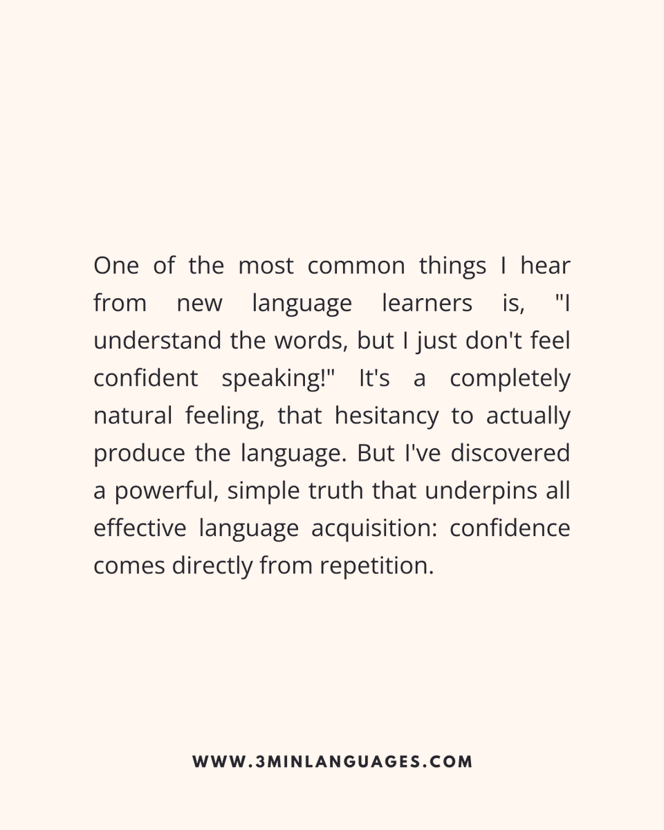 3MLanguages's tweet photo. Confidence comes from repetition.
Say it again. And again.
👉 Practise in short bursts: https://t.co/zJMA7G83iy
#3MinuteLanguages #StudyIn3 #LanguageLearning #MicroLearning #Consistency #LearnFrench #LearnSpanish #LearnGerman #LearnItalian #LearnPortuguese https://t.co/KEe7ljQu2q