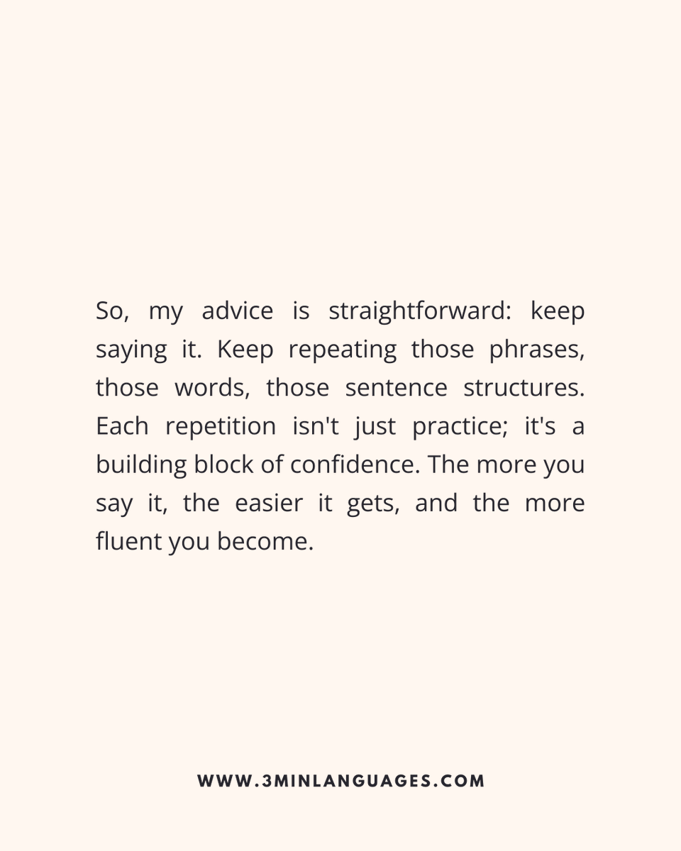 3MLanguages's tweet photo. Confidence comes from repetition.
Say it again. And again.
👉 Practise in short bursts: https://t.co/zJMA7G83iy
#3MinuteLanguages #StudyIn3 #LanguageLearning #MicroLearning #Consistency #LearnFrench #LearnSpanish #LearnGerman #LearnItalian #LearnPortuguese https://t.co/KEe7ljQu2q