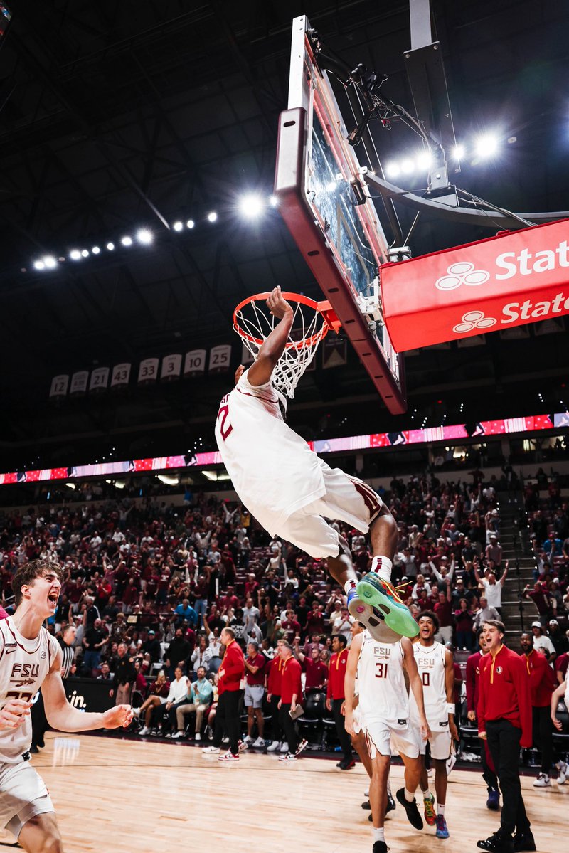 FSUHoops's tweet photo. The buzzer couldn’t stop the reaction 😤 https://t.co/nXSJdA7Y2x