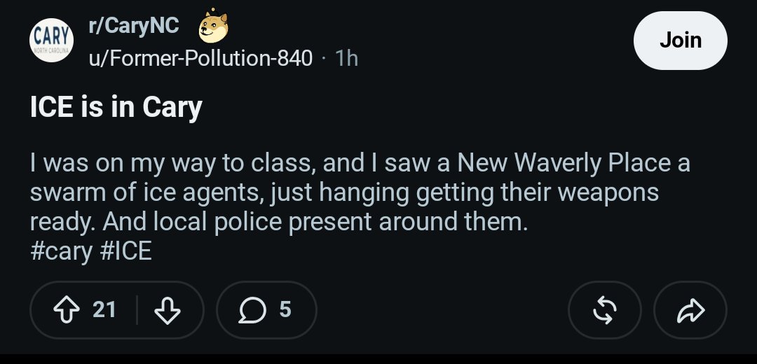 stephenehorn's tweet photo. Unfortunately it seems a Libertarian candidate really may be in an armed standoff with Cary Police after posting a suicide note last night

A local Reddit post from an hour ago reports a swarm of armed "ice agents" at the complex just behind the address on what appears to be Miller's voter registration

(Normies think all law enforcement is ICE nowadays)