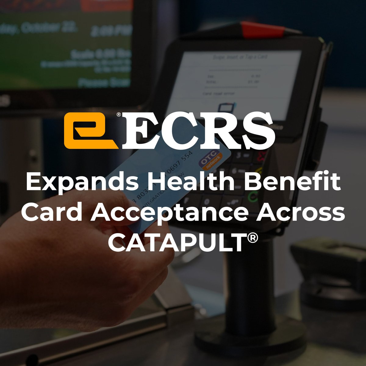 ecrsoftware's tweet photo. More than 820 CATAPULT® retail locations are now live with integrated Health Benefit Card acceptance.
 
For grocers and other retailers, Health Benefits can create new opportunities to serve eligible shoppers, capture benefit-funded purchases, and make checkout more seamless.

#grocerypos #retailtech