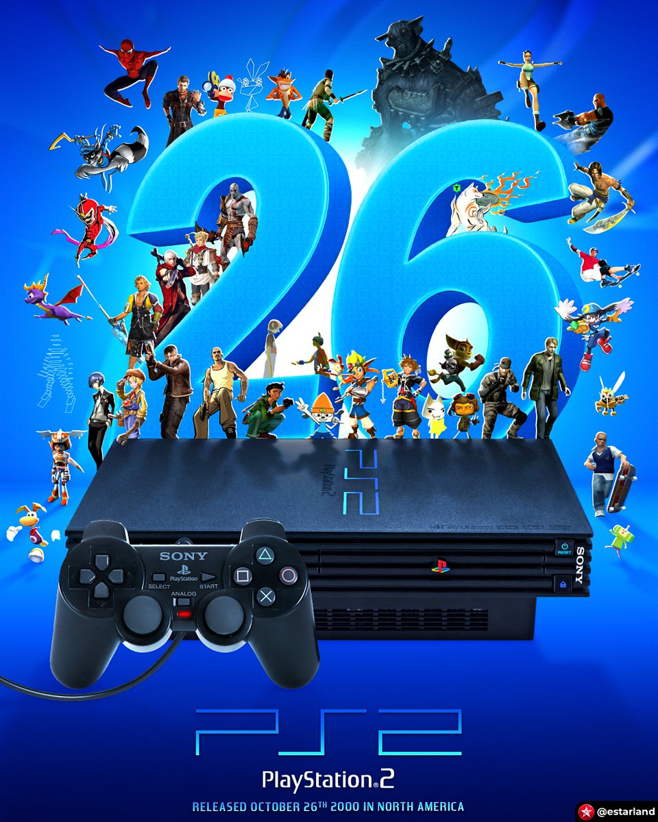 eStarland's tweet photo. Today is the 26th Anniversary of the PS2! 💙 https://t.co/0wltcClLxx
