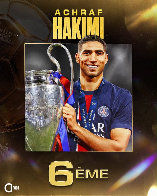 ActuFoot_'s tweet photo. 🚨🚨 POUR SA DEUXIÈME NOMINATION AU #BALLONDOR, ACHRAF HAKIMI 🇲🇦 TERMINE À LA 13ème PLACE ! ❤️💙

2025 : 6ème

2026 : 13ème

Vous l'auriez mis plus haut dans le classement ? 🤔 https://t.co/Fh58BZlSLZ