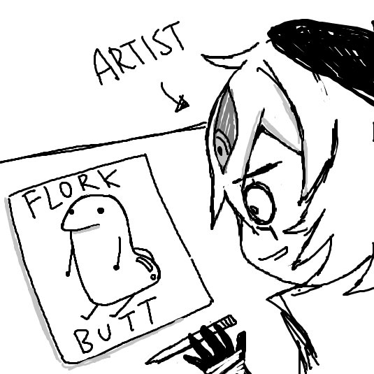 Merpperoni's tweet photo. Flork Butt.

(One of the random doodles I did for our halftime show entry) https://t.co/rypcmBCRVE