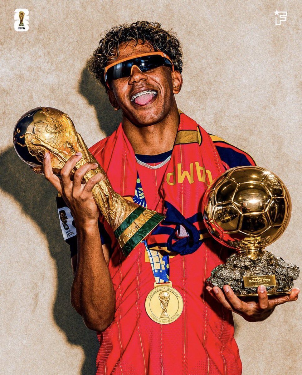 0yam7's tweet photo. أتوقع الكرة الذهبية من نصيب لامين يامال ، بسبب فوزه ببطولة كأس العالم ، تصبحون على خير https://t.co/vGsJsObAwc
