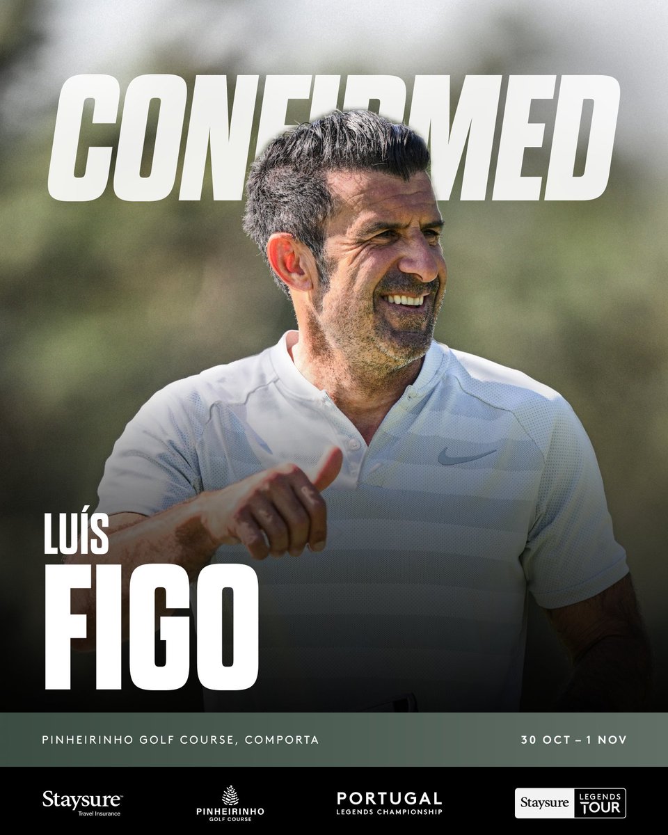 euLegendsTour's tweet photo. Portuguese football royalty 🇵🇹⚽️

127 caps, 32 goals, a Ballon d’Or and one of the most decorated careers of his generation.

Luís Figo heads to the inaugural Portugal Legends Championship at Pinheirinho Golf Course this week 👀

#StaysureLegendsTour #PortugalLegendsChampionship https://t.co/J5ntb1fk7K