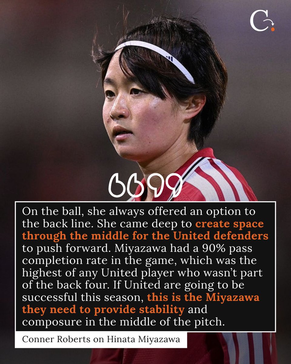 The_Cutback's tweet photo. The Manchester Derby saw a return to form for Hinata Miyazawa that United fans had been longing for.

Read more on Manchester United's draw against the WSL Champions now on The Cutback. 

https://t.co/A4J2uDuvVY https://t.co/KOWmpgjFre