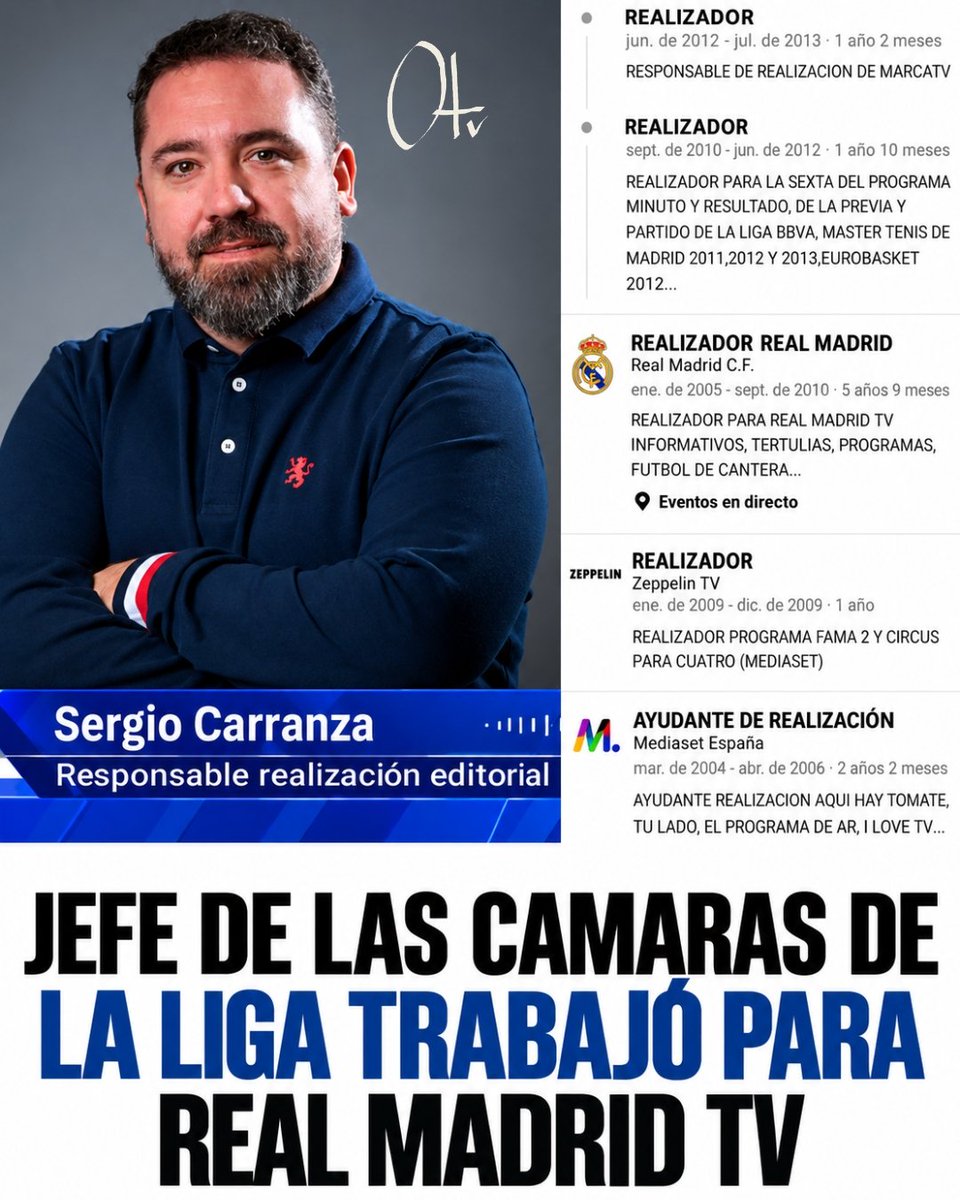 Zona_Blaugrana's tweet photo. 📺 Enésima acción polémica que la retransmisión decide no repetir. ❌

Sergio Carranza Lezcano, responsable de la realización de LaLiga, trabajó más de cinco años en Real Madrid TV. https://t.co/hu0Gx7AQA6