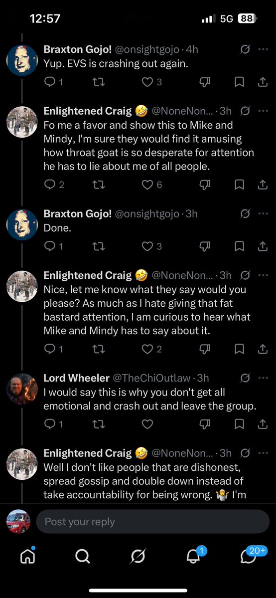 TellUWhatDear's tweet photo. OMG! This is too freaking rich! 

Beans is in this group, too. 

Swan, if Enlightened Fam is sgreeing with you, do you think there’s something wrong?” 

And now TJ and Fin are agreeing with him and added him to their little group. All the shit talking TJ used to go about EF. 

Check it out @AmbienAristotle @realRubyKing 

Fucking amazing!