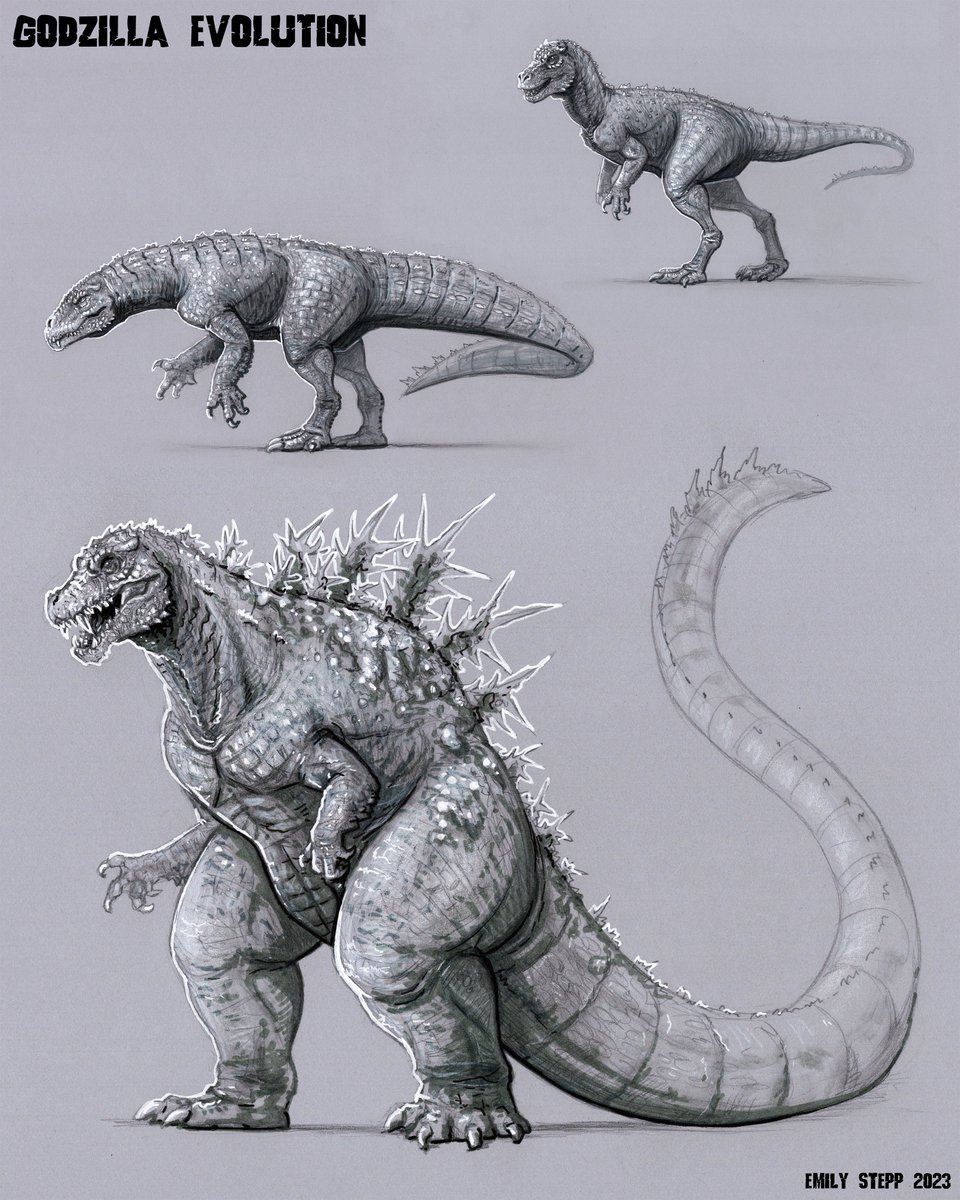 Emily_Art's tweet photo. Various Godzillasaurus fan art throughout the years. https://t.co/uXhPtuGXLk