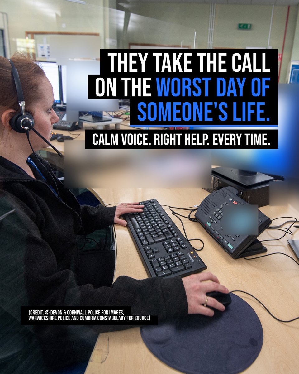 UKCopHumour's tweet photo. 𝗖𝗮𝗹𝗹 𝗢𝗳 𝗗𝘂𝘁𝘆
It's International Control Room Week. Here's to the people on the job before anyone else knows there is one.

International Control Room Week runs from Monday 26 October to Sunday 1 November, and forces across the country are opening up the room most people never see.

Warwickshire Police picked one day this October and counted: 943 calls. 588 came in on 101 and 355 on 999. Not every call needs an officer sent out. Plenty are appointments, advice, signposting or updates on something already reported. Every single one still has to be answered, assessed and sent to the right place.

In Cumbria, the control room runs on 46 police officer call handlers and 53 police staff dispatchers, backed by sergeants, inspectors and a CCTV team. Their Deputy Chief Constable put it plainly: "When they answer a 999 call, they have no idea what to expect and may be speaking to someone in crisis or experiencing the worst day of their life."

Officers get the blue lights, the sirens and the stories in the canteen. The control room gets the next call. Then the one after that. Usually without ever hearing how the last one ended.

So next time someone says real policing happens on the street, ask them who told the street where to go.

[Credit: @DC_Police, @warkspolice and @Cumbriapolice]
#ICRW #HeroesInHeadsets