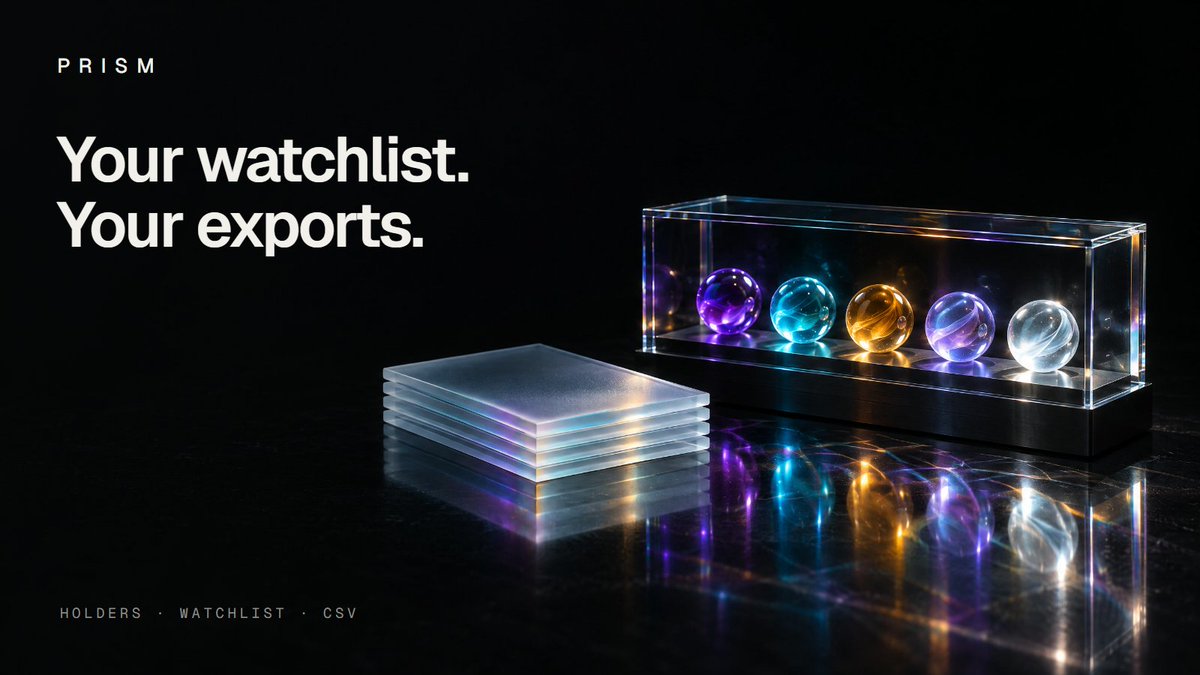Prism_Data's tweet photo. Your watchlist. Your exports.

Track the wallets and contracts you care about and see their latest transfers in the indexed window.

When you need the raw rows, download them. https://t.co/w1NOMFHmDv