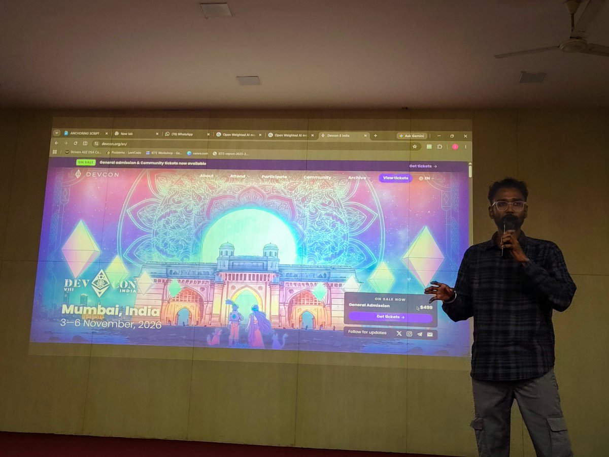 TeamGRYD's tweet photo. Not often we talk about anything other than web3!

But in the Open Source Spirit of @EFDevcon & @hacktoberfest, we joined @GDG_LTCoE in their GDG Orientation program to deliver our insights on the Open-Source & Open-Weight AI models with the classic ending aligned with our Road to Devcon campaign.

AI enthusiasts will return in 
Devcon: Open Source Community Hub ⏳