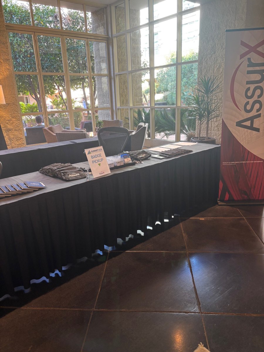 ComplianceTips's tweet photo. The AssurX Summit 2026 is officially underway! After a great welcome reception last night, we’re excited for a full day of insights, conversations, and connection here in Tempe.
#AssurX #AssurXSummit2026 #Quality #Compliance https://t.co/rypggSG2Kw
