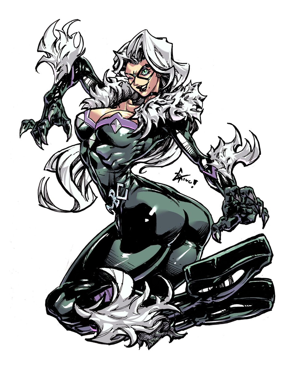 Eskivoart's tweet photo. I’ve somehow only managed to draw Black Cat 4 times. Need to do more! https://t.co/b5apss8rJa