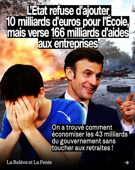 JCondamine's tweet photo. Le système Macron
Des aides aux entreprises ?
Je décide de te prendre 100.000, finalement je te fais une ristourne et je ne te prends que 97.000 ..
Conclusion : je t'ai aidé de 3.000 https://t.co/LuKFzMfjmc