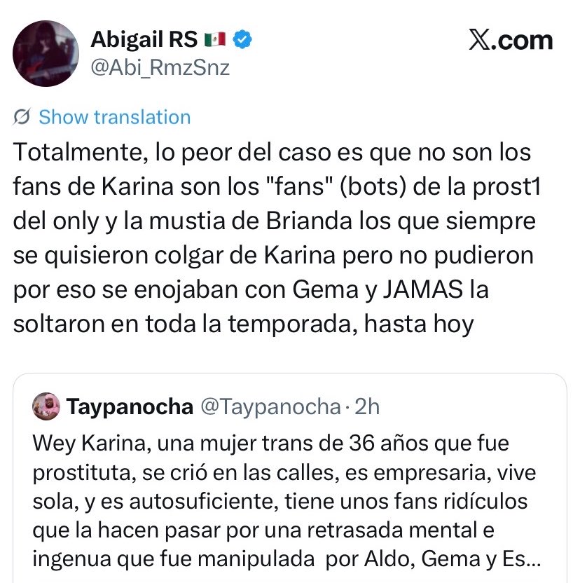eroticasfilm's tweet photo. Las fans de Gema son unas hipócritas. Suben capturas victimizándose cuando se les responde, pero son las primeras en atacar e insultar igual o peor. https://t.co/9Gla1RIYKi