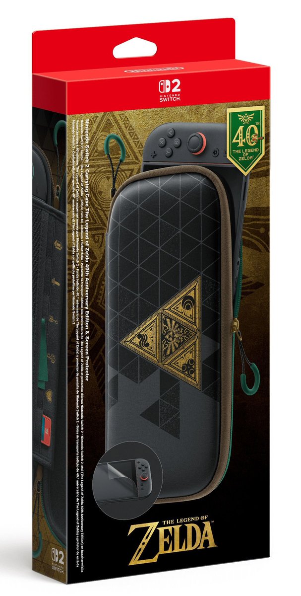 ChocoBonPlan's tweet photo. ⚔️ La Pochette Switch 2 Zelda 40ème anniv. de retour sur MICROMANIA

👉 https://t.co/x3BSy72Z1O

📍 Pochette officielle Nintendo conçue pour la Nintendo Switch 2, édition 40e anniversaire The Legend of Zelda. Design noir et or avec la Triforce et des motifs inspirés de l’univers visuel de la série. Accessoire annoncé lors du The Legend of Zelda 40th Anniversary Direct du 8 septembre 2026.