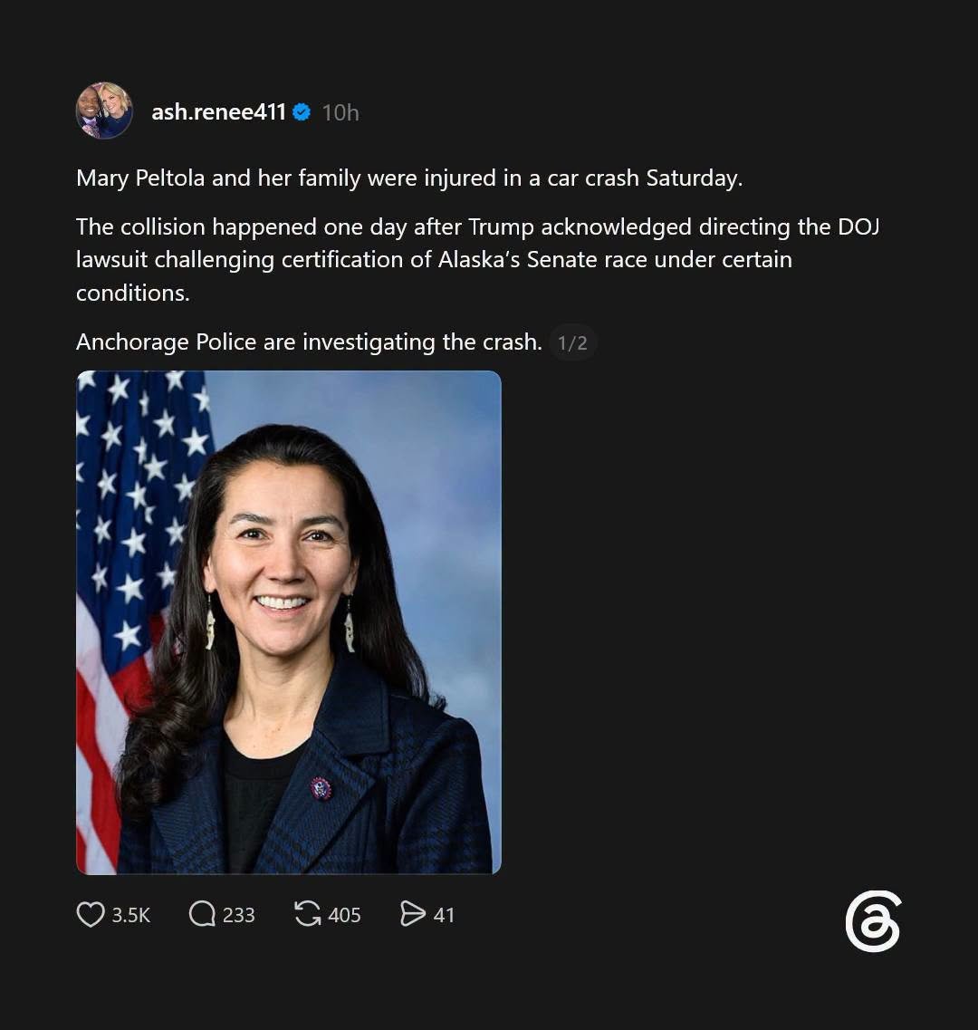 JamesTate121's tweet photo. Three Democratic female candidates for Congress have been hit by cars over the past few days. Peltola, a woman running for Congress in TN, and a woman running for Congress in OH. https://t.co/8xx19v3Fcf