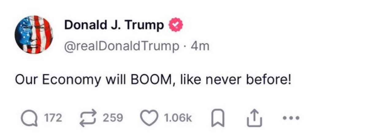 Cryptoze's tweet photo. TRUMP SAID THE ECONOMY WILL BOOM LIKE NEVER BEFORE.

BITCOIN WILL EXPLODE 🚀 https://t.co/e08VsjZpOi
