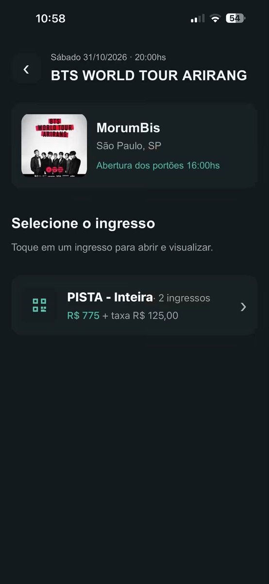 Collinslast95's tweet photo. 🎟 VENDO MEUS INGRESSOS BTS

Show BTS WORLD TOUR ARIRANG!
📍Morumbis 

PISTA E ARQUIBANCADA 

MEIA e INTEIRA 🎟

Dia 31/10
Dia 30/10
Dia 28/10

Comprovo o ingresso certinho, interessados DM 

#bts, #show, #ingresso, #venda, #compro, #morumBis, #saopaulo #tourarigang https://t.co/7BZLjVpWj2