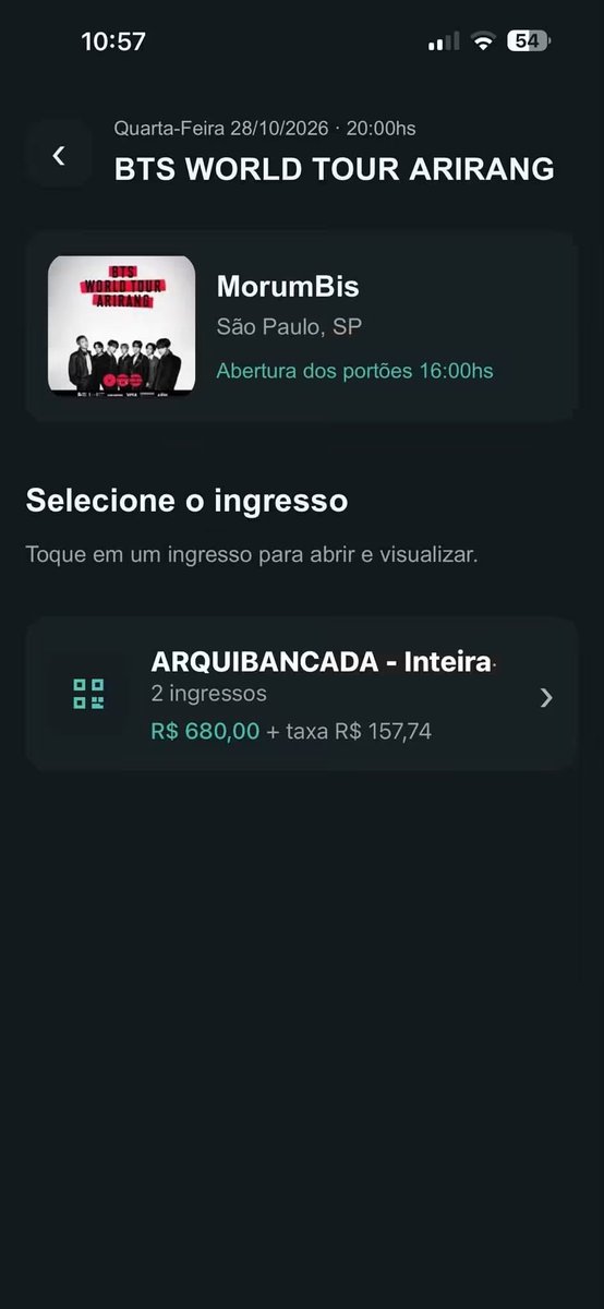 Collinslast95's tweet photo. 🎟 VENDO MEUS INGRESSOS BTS

Show BTS WORLD TOUR ARIRANG!
📍Morumbis 

PISTA E ARQUIBANCADA 

MEIA e INTEIRA 🎟

Dia 31/10
Dia 30/10
Dia 28/10

Comprovo o ingresso certinho, interessados DM 

#bts, #show, #ingresso, #venda, #compro, #morumBis, #saopaulo #tourarigang https://t.co/7BZLjVpWj2