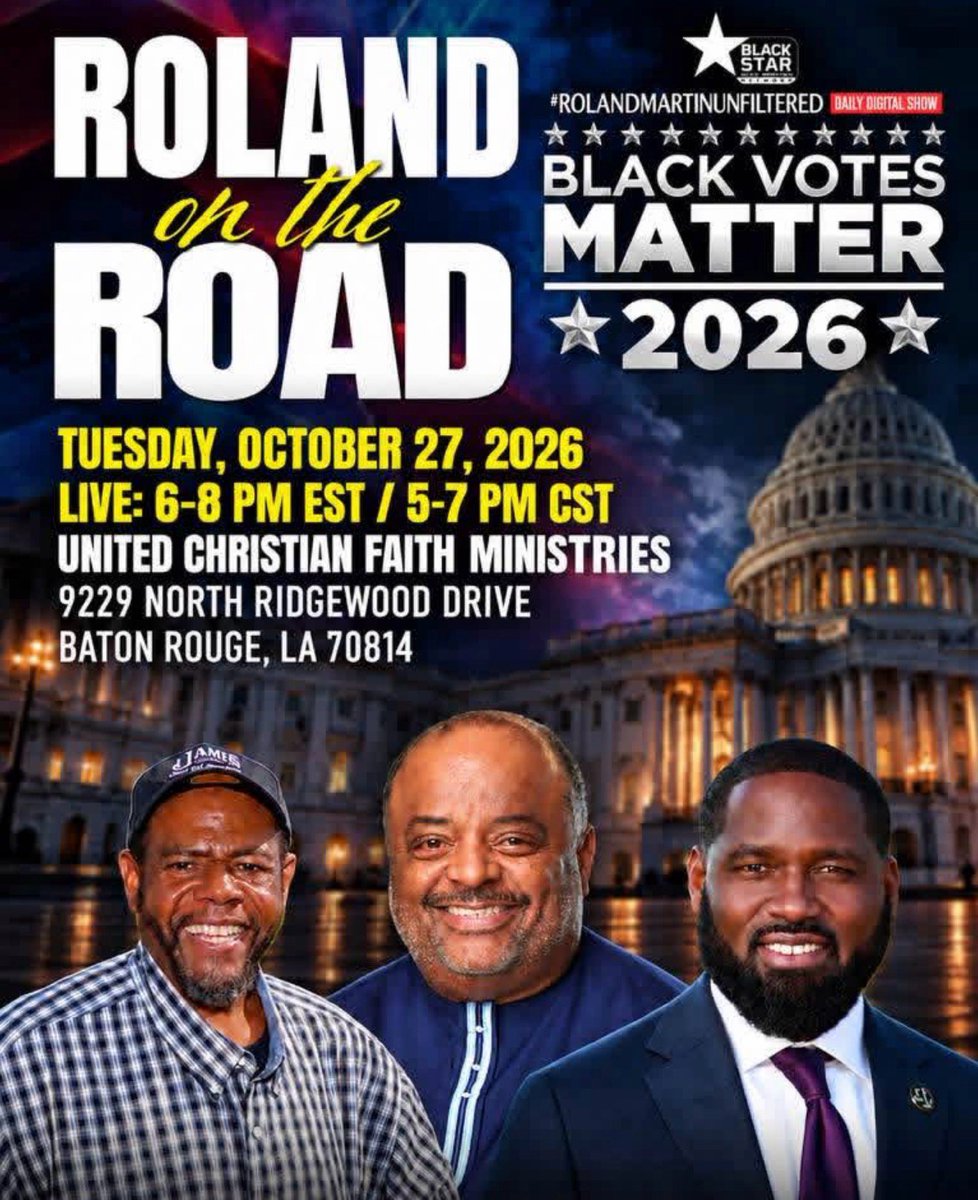 LaDemos's tweet photo. Tomorrow, join Jamie Davis for a Black Votes Matter 2026 event!
The show will be live from 5-7pm.

Don’t wait to show your support for Jamie Davis for United States Senate—Early Voting ends TOMORROW!
#LaDemos https://t.co/TRr7yJuctZ