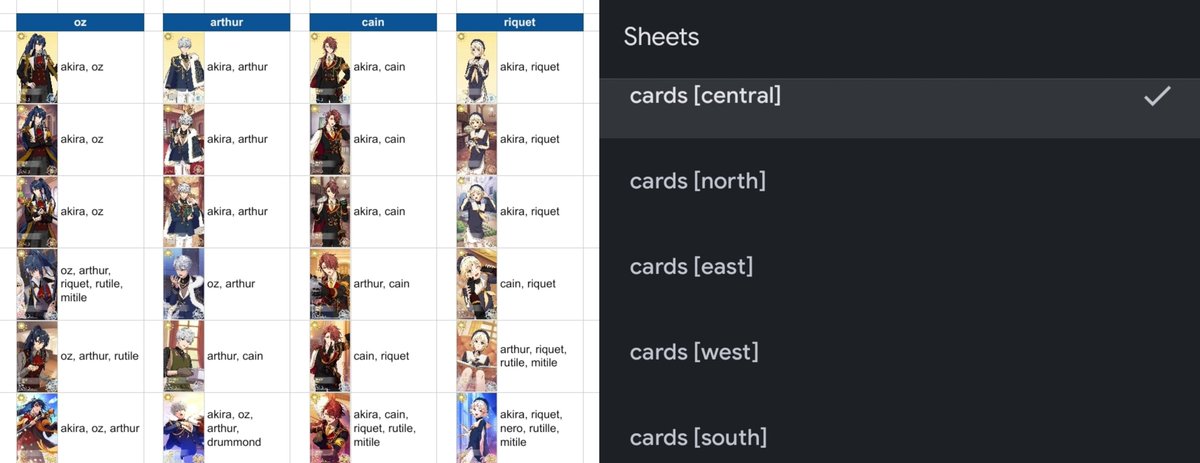 noscomna's tweet photo. made a spreadsheet of mhyk chara appearances in logstos and cardstos for research purposes. unfortunately some are missing but perhaps it could help you too
https://t.co/MPWgN5IsAL https://t.co/kvbgB9CYv2