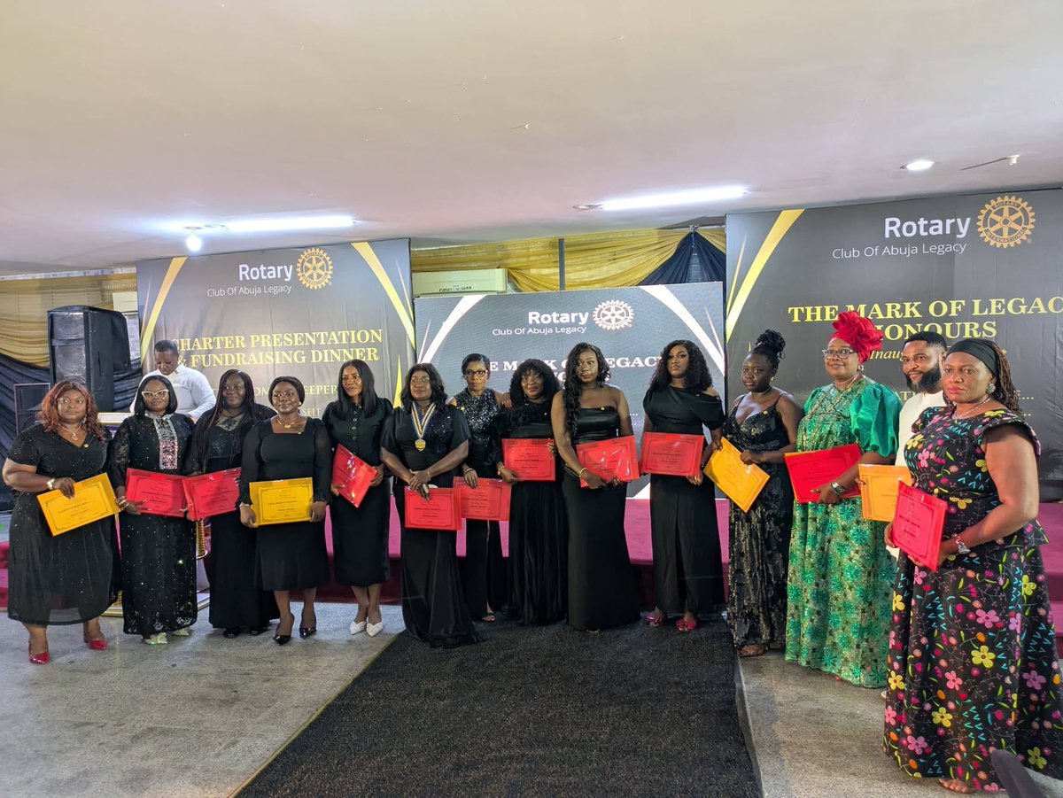 rid9127's tweet photo. A NIGHT OF CELEBRATION, FELLOWSHIP AND NEW BEGINNINGS!
📷 Rotary Club of Abuja Legacy Celebrates Its Charter Presentation and Fundraising Dinner!
Saturday night, October 17, 2026, was a memorable evening of celebration as the District Governor of Rotary International https://t.co/mHzVMUg7hk