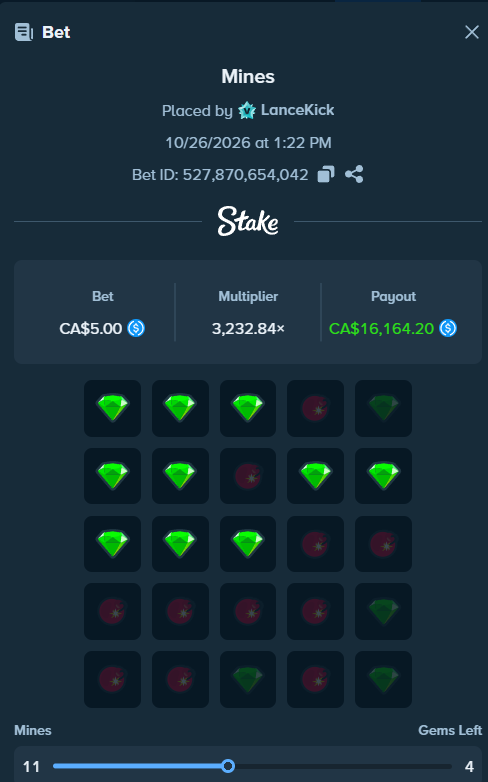 lancekick's tweet photo. HOLYYY MINES SAVE @Stake 

DROP YOUR STAKE USERS 

$150k LEADERBOARD LIVE CODE LANCE 🏆 https://t.co/lIqihsBp2x