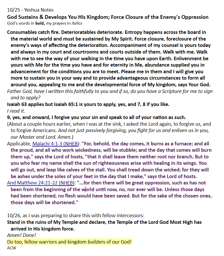 ArlenWms's tweet photo. Very much in conjunction with what is below from our Lord via Gail, He gave me this yesterday and now this afternoon for us. It includes instruction, if you will. 
All for Jesus in His love.
