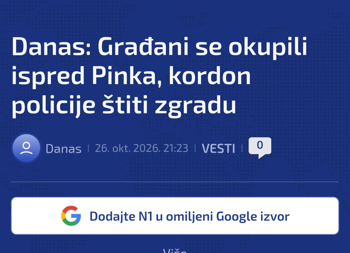 MiloradSavic16's tweet photo. Molim vas razjebite taj kordon probušenih kurtona što štiti televiziju raspalog narkomana. https://t.co/KVP5MBkiCs