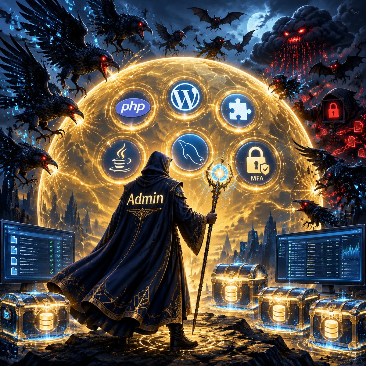 Coinperiscopio's tweet photo. Revisar #PHP, #WordPress, #plugins, #Java, #MySQL y reglas de acceso administrativo. La combinación de vulnerabilidades PHP críticas, malware en entornos cloud y ransomware basado en credenciales hace especialmente valioso un control rápido de versiones, parches, MFA, backups inmutables y monitorización de cambios en archivos.