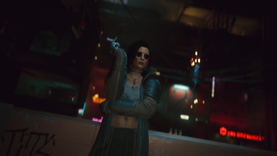 Spider_Kaiju's tweet photo. Dear Cyberpunk players, PLEASE hide Adam Smasher somewhere in your photo mode screenshots because it's funny as fuck https://t.co/nDEPd18DVF