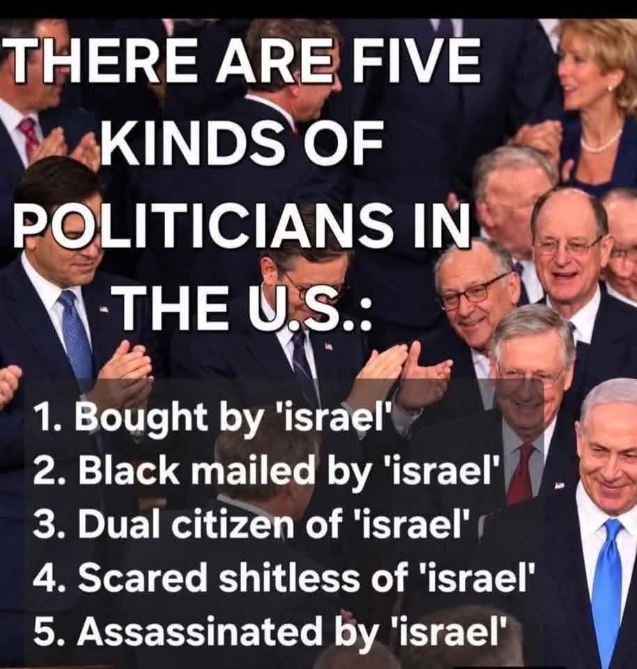rooster3631's tweet photo. One way or another, they are all controlled by israel. https://t.co/i5iNuJKv6v