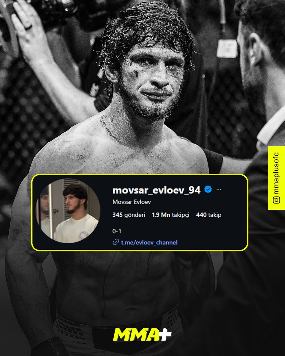 MMAPlusOfficial's tweet photo. Movsar Evloev, Volkanovski’ye mağlup olmasının ardından Instagram biyografisini “0-1” olarak değiştirdi. https://t.co/rSeGPFhN28
