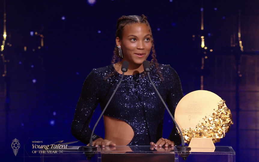 TouchlineX's tweet photo. 🚨 𝗢𝗙𝗙𝗜𝗖𝗜𝗔𝗟: Vicky Lopez has been crowned 2026 Women's Young Talent of the Year! ✨ https://t.co/mikz6ZEJpD