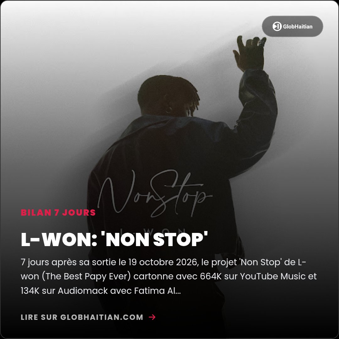 globht's tweet photo. Découvrez le bilan impressionnant de 7 jours du projet "Non Stop" de @lwonhaiti avec @fatiful .

Lire l'article: https://t.co/oUuZqd7eGs

#lwon #nonstop #bilan7jours #hmi #haitianmusicindustry https://t.co/FhmCYqjeae