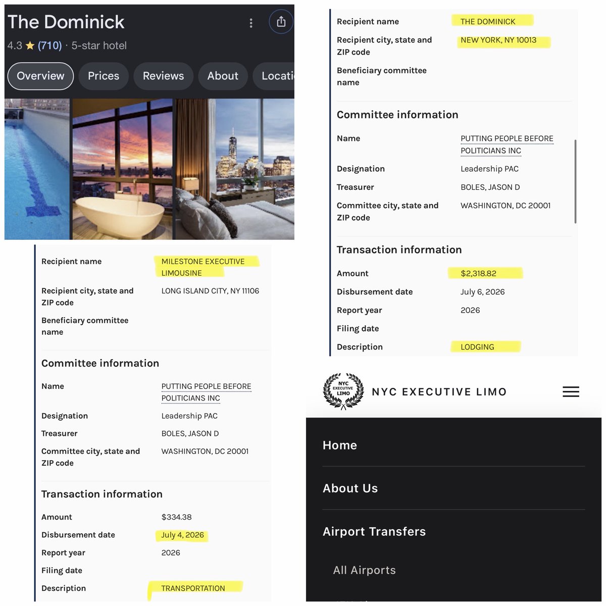 ErikaCA47's tweet photo. After MTG left Congress in January, she transferred her leftover campaign funds into a PAC. 

She has since been using that PAC as a personal piggy bank including flights, hotels, fine dining, and limo rides. She reimburses herself for "political expenses." Thousands every month.

She also pays her daughter nearly 6K a month for "consulting." Consulting what?

The purpose of a PAC is to raise funds and distribute it to ACTIVE politicians or causes. Not use it as a slush fund to travel the country for paid speaking events. 

The sooner you realize these losers are all just a bunch of self-serving grifters who only care about their own pockets, the better. Receipts. ⬇️